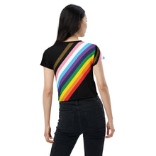 Load image into Gallery viewer, Pride Stripe All-Over Print Crop Tee
