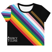 Load image into Gallery viewer, Pride Stripe All-Over Print Crop Tee
