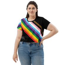 Load image into Gallery viewer, Pride Stripe All-Over Print Crop Tee
